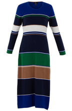 Royal Blue Knitted Maxi Dress With Removable Snood