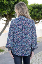 Sea Foam Abstract Print Silk Touch Blouse
