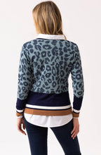 Sea Foam and Navy Animal Print Jumper