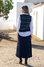 Sea Foam and Navy Knitted Waistcoat