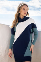 Sea Foam and Navy Oversized Knitted Dress