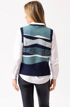 Sea Foam and Navy Removable Snood Knitted Vest