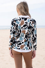 Sea Foam and Tobacco Abstract Print Jumper