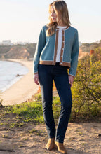 Sea Foam and Tobacco Concealed Button Cardigan