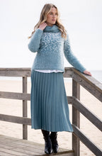 Sea Foam and White Feather Yarn Cowl Neck Jumper