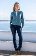 Sea Foam Bomber Style Cardigan