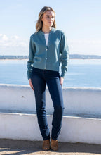 Sea Foam Bomber Style Cardigan