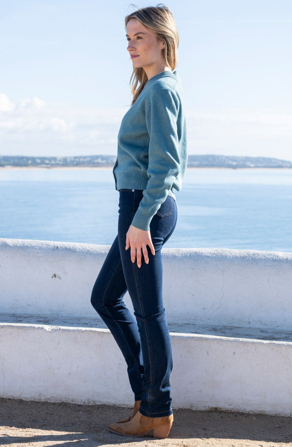 Sea Foam Bomber Style Cardigan