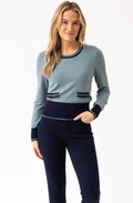 Sea Foam Contrast Hem and Cuffs Jumper