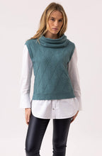 Sea Foam Cowl Neck Knitted Vest
