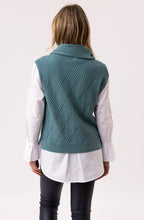 Sea Foam Cowl Neck Knitted Vest