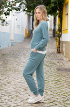 Sea Foam Diagonal Ribbed Knit Jumper