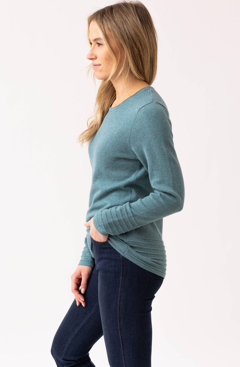 Sea Foam Ribbed Detail Jumper