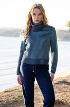 Sea Foam Ribbed Knit Removable Snood Jumper