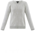 Silver Grey and White Patterned Cable Knit Jumper