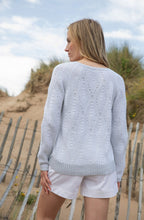 Silver Grey and White Patterned Cable Knit Jumper