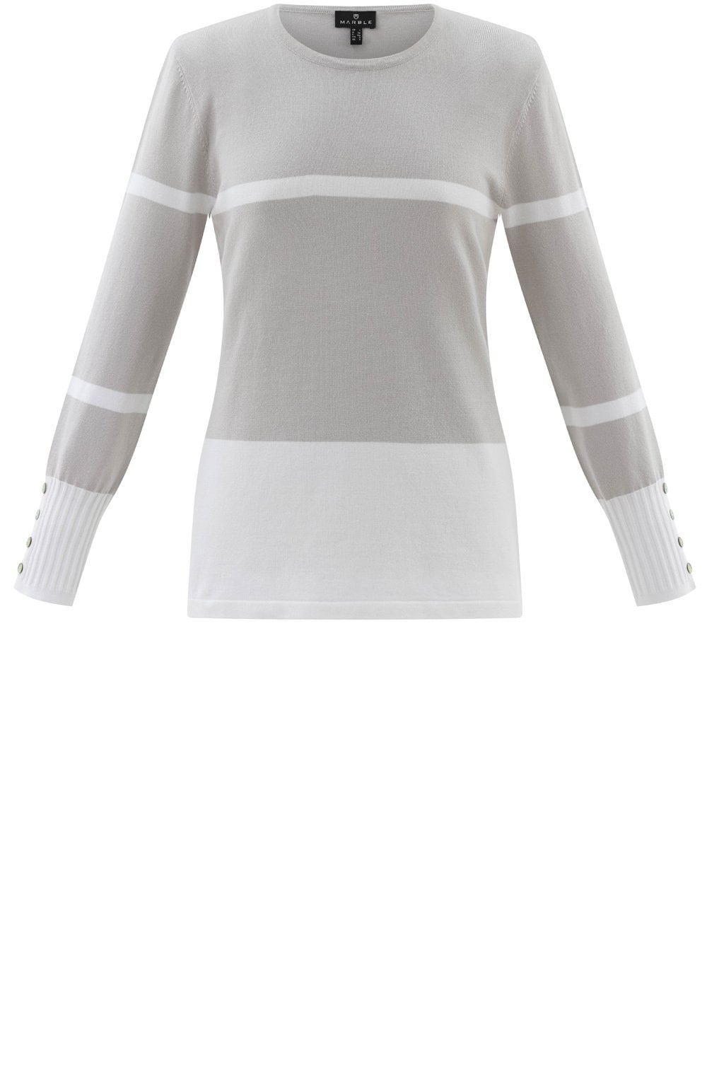 Silver Grey Colour Block Fitted Jumper