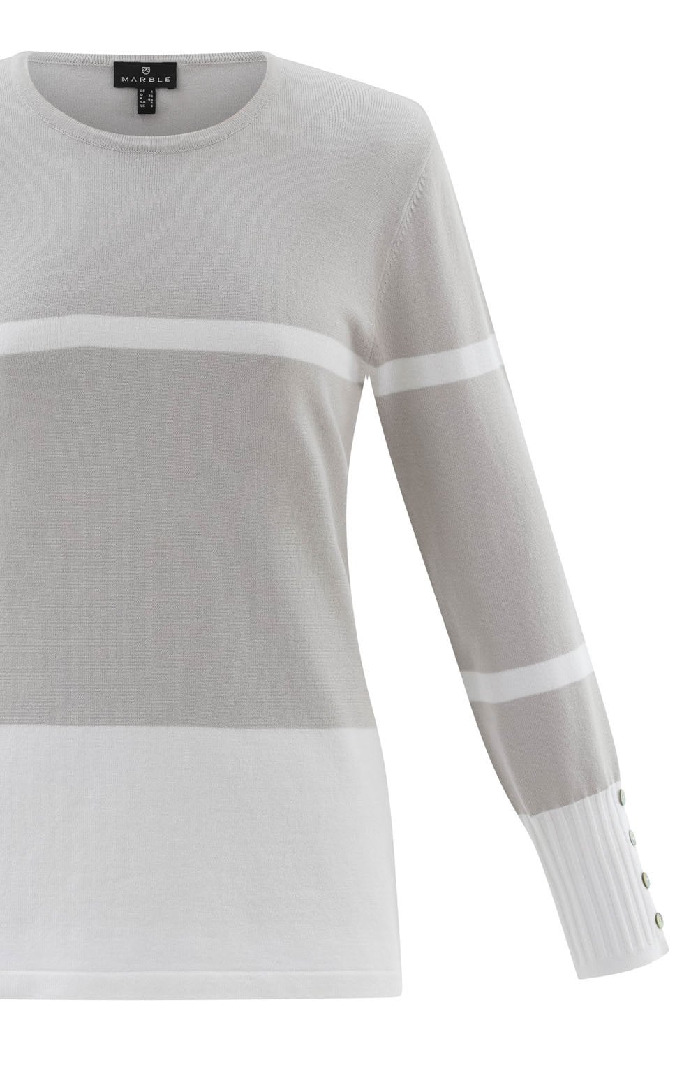 Silver Grey Colour Block Fitted Jumper