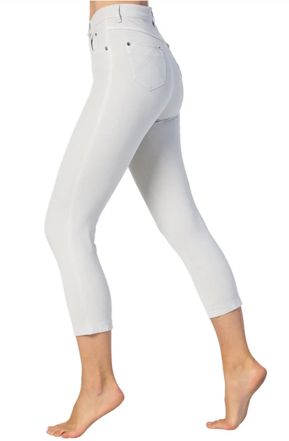 Silver Grey Cropped Jeans