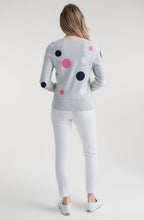 Silver Grey Pink and Navy Spotted Jumper