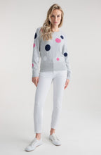 Silver Grey Pink and Navy Spotted Jumper