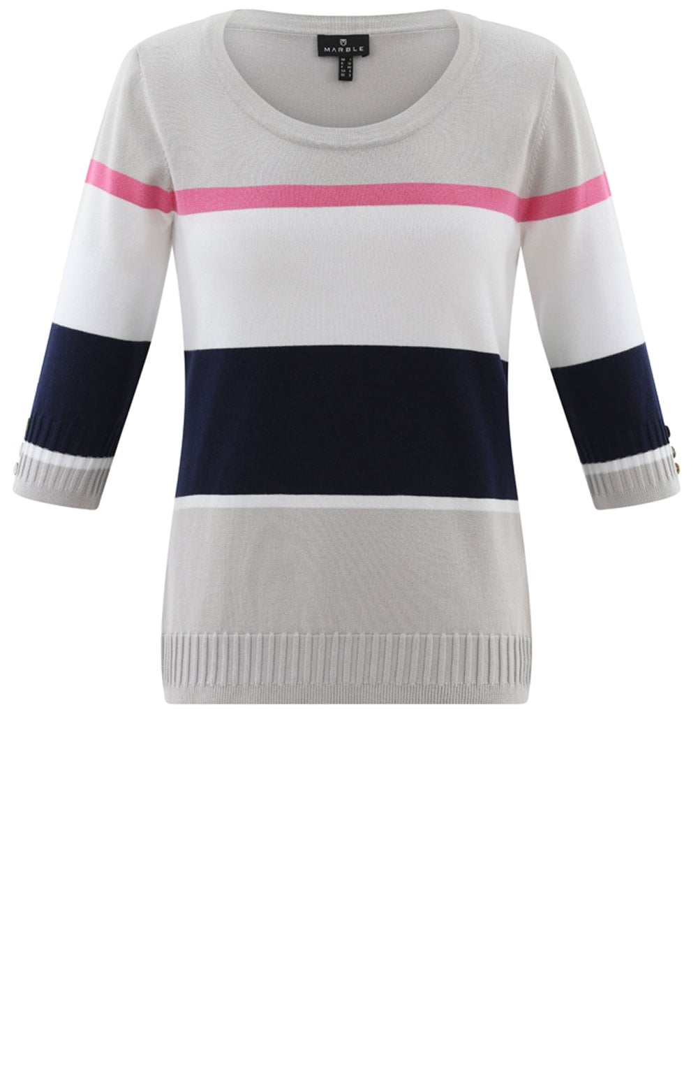 Silver Grey Ribbed Hem and Cuff Jumper
