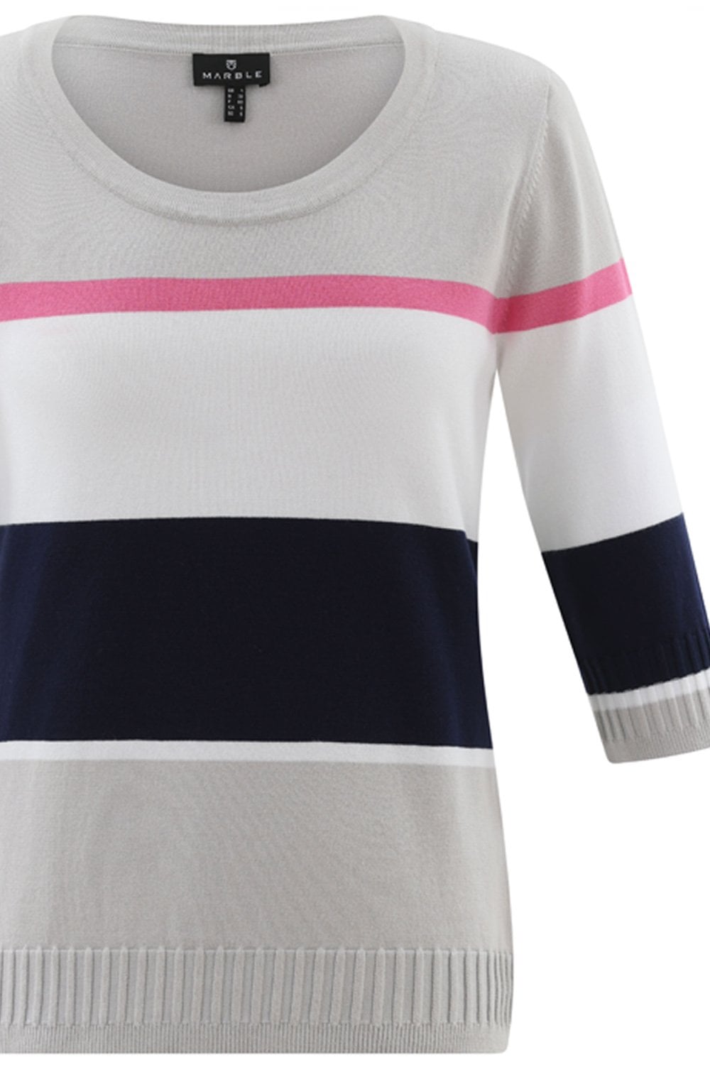 Silver Grey Ribbed Hem and Cuff Jumper
