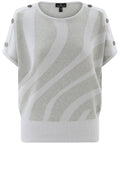 Silver Grey Shimmer Tiger Print Pullover