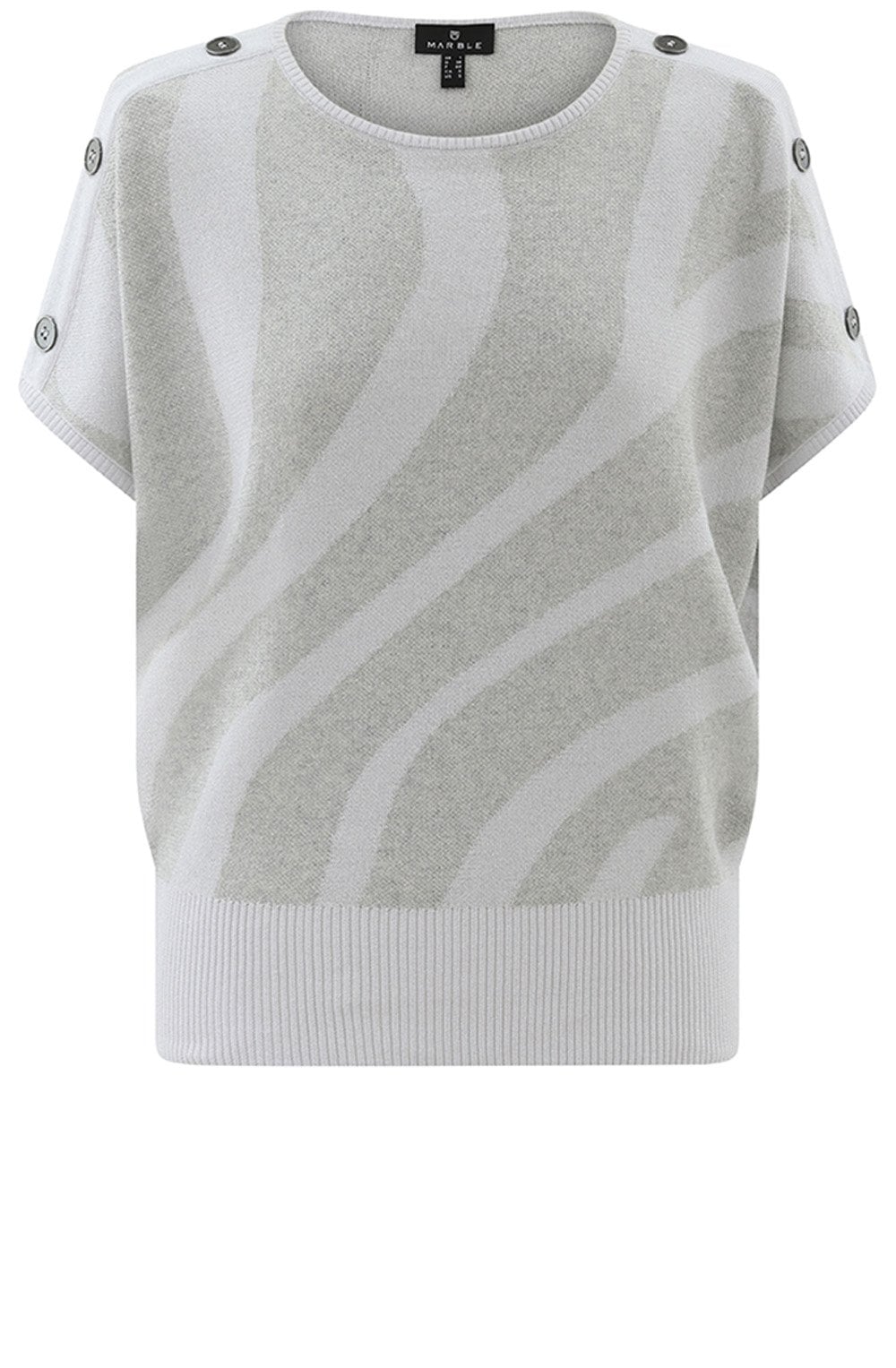 Silver Grey Shimmer Tiger Print Pullover