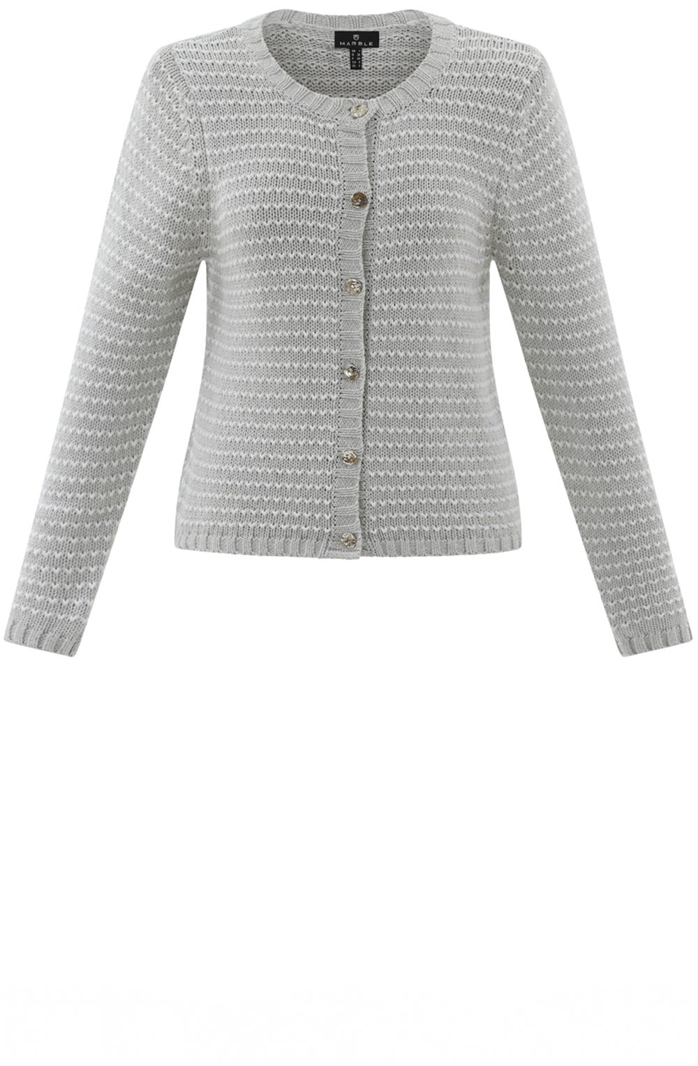 Silver Grey Statement Button Cardigan