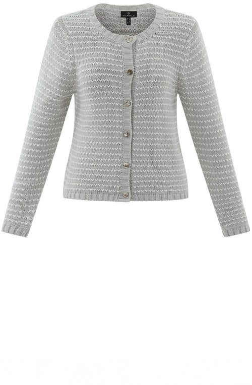 Silver Grey Statement Button Cardigan
