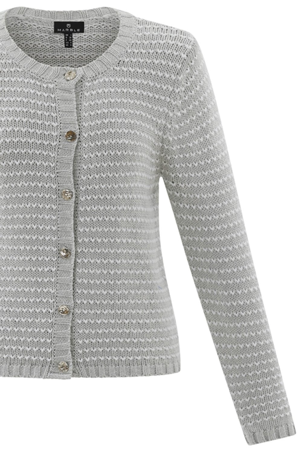Silver Grey Statement Button Cardigan