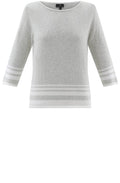Silver Grey Striped Hem Jumper