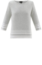 Silver Grey Striped Hem Jumper