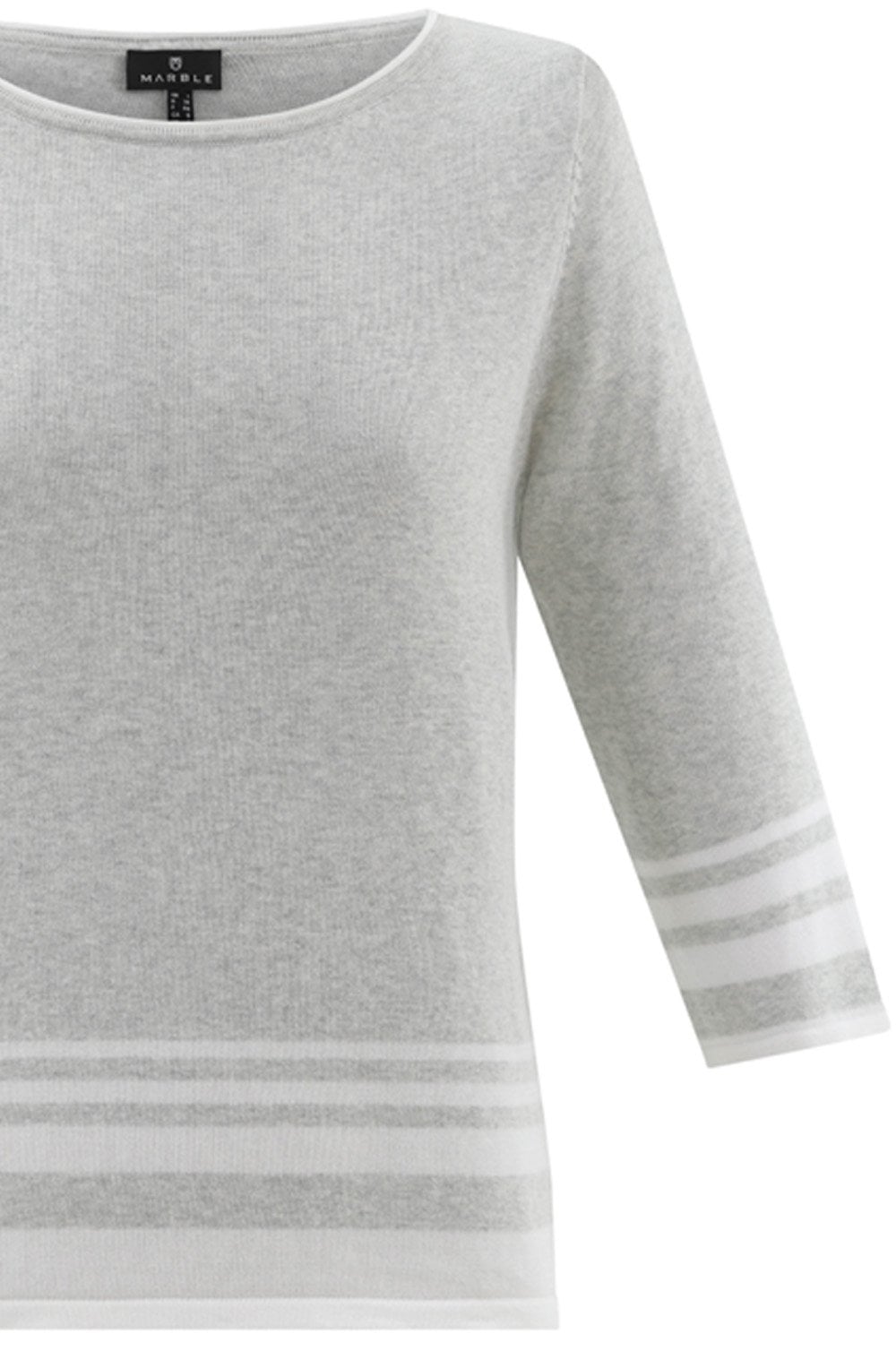Silver Grey Striped Hem Jumper