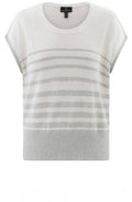 Silver Grey Textured Knit Cap Sleeve Top
