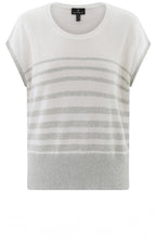 Silver Grey Textured Knit Cap Sleeve Top