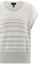 Silver Grey Textured Knit Cap Sleeve Top