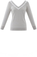 Silver Grey Wide V Neck Jumper