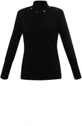 Silver Studded Black Polo Neck Jumper