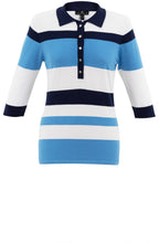 Sky Blue and Navy Collared Sweater