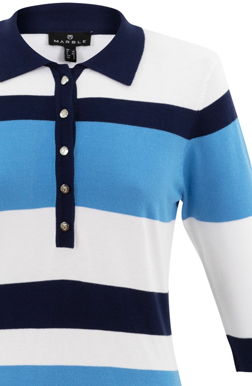 Sky Blue and Navy Collared Sweater
