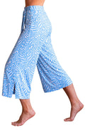 Sky Blue Bold Print Jersey Culottes
