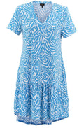 Sky Blue Flared Skirt Dress