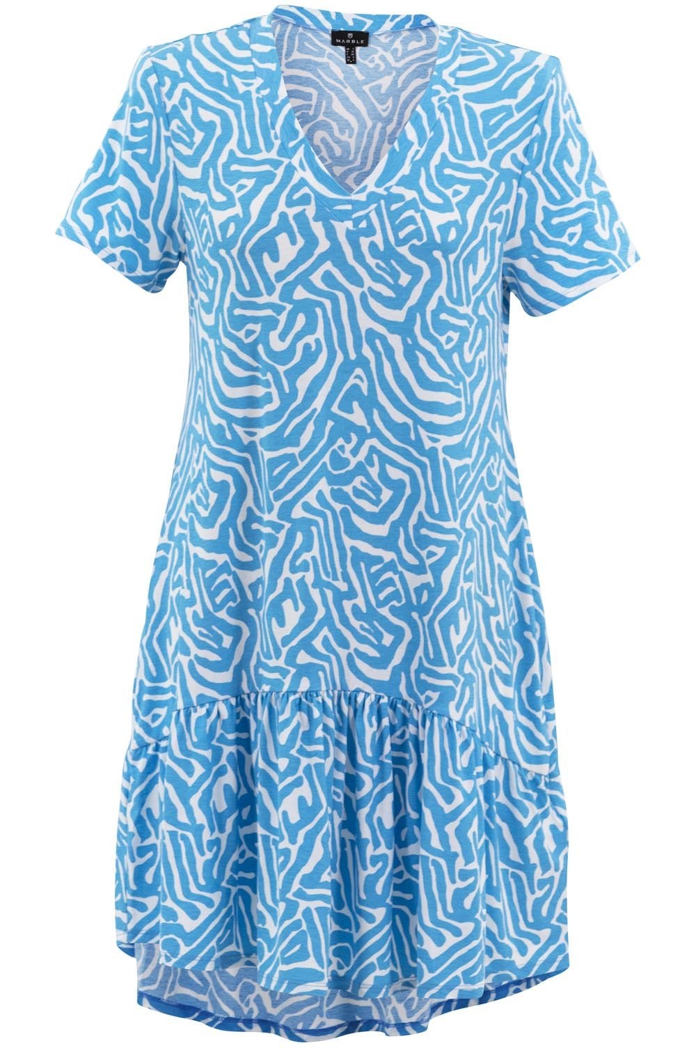 Sky Blue Flared Skirt Dress
