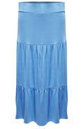 Sky Blue Jersey Tiered Skirt