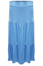 Sky Blue Jersey Tiered Skirt