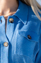 Sky Blue Perforated Knit Cardigan