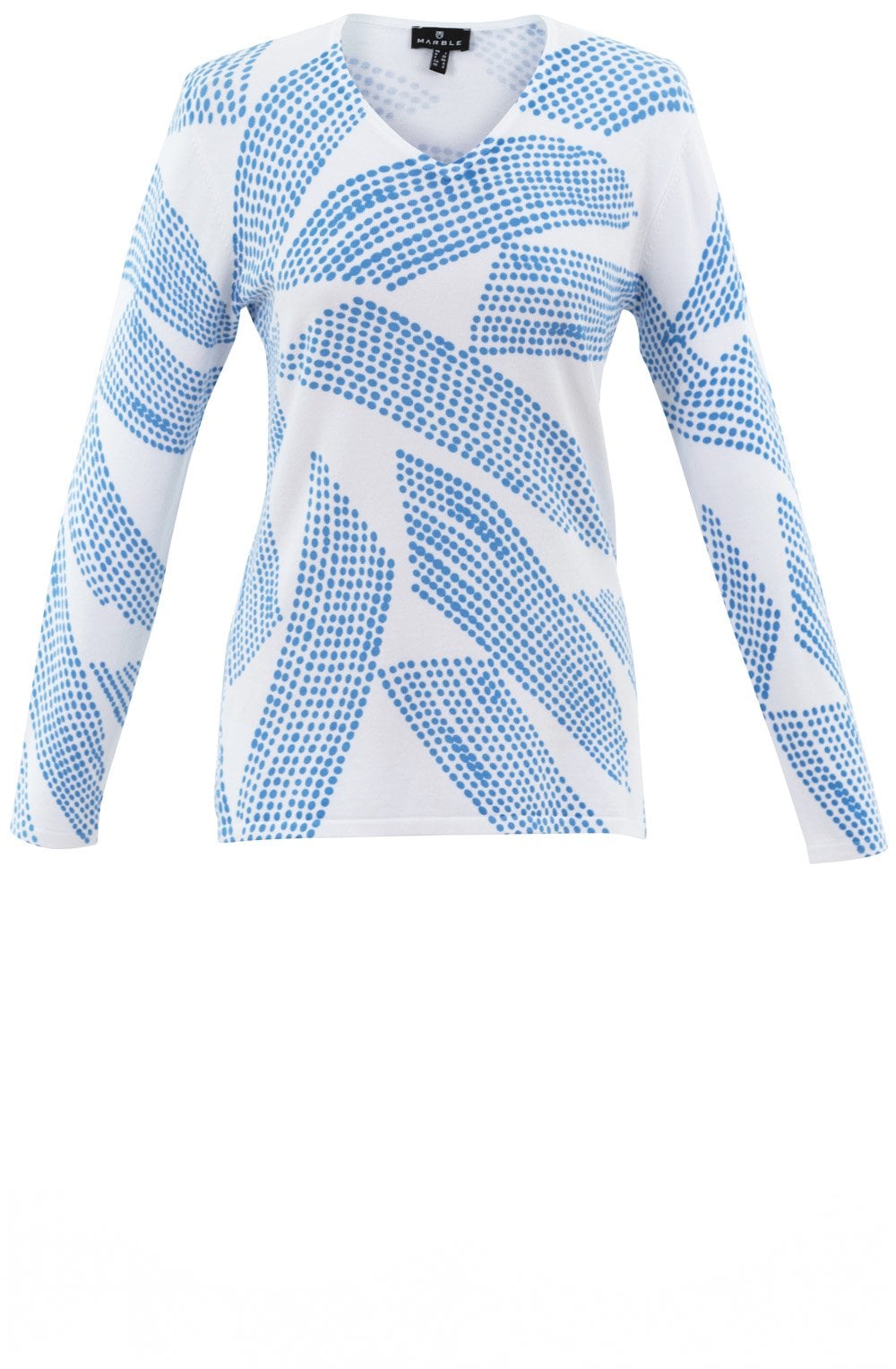 Sky Blue Polka Dot Fine Knit Sweater