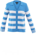 Sky Blue Striped Relaxed Jumper